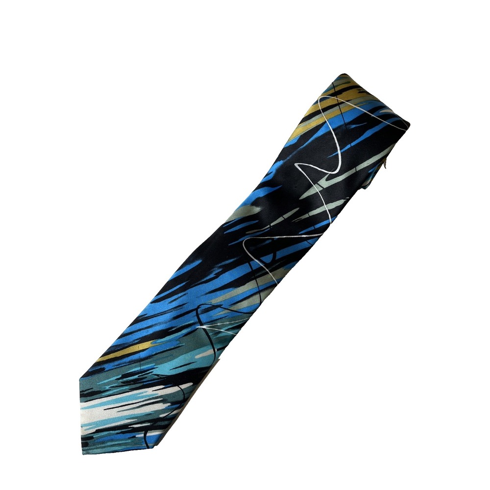 J. Garcia Collection #62 California Mission Blue 100% Silk Tie 3"‎ Party Art